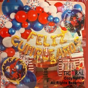 SET DE GLOBOS ARCO XL FELIZ CUMPLEA�OS SPIDERMAN (SU-4680) 55 UNIDADES